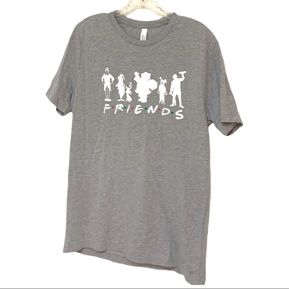 Friends gray and white Christmas T-shirt size large - Picture 1 of 6
